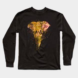 Elephant Splatter Paint Design Long Sleeve T-Shirt